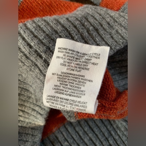 Mini Boden Size 3-4Y Lambswool Orange Striped Sweater - Picture 6 of 6